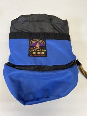 Outward Hound Pet Dog Travel Gear Bowl & Water Bottle Strap Blue Hiking Camping
